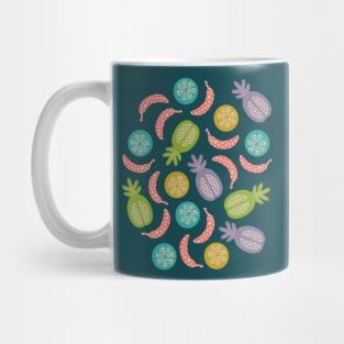 TROPICAL FRUITS WITH LOTSA DOTS in Mid-Century Vintage Colours - UnBlink Studio by Jackie Tahara Mug